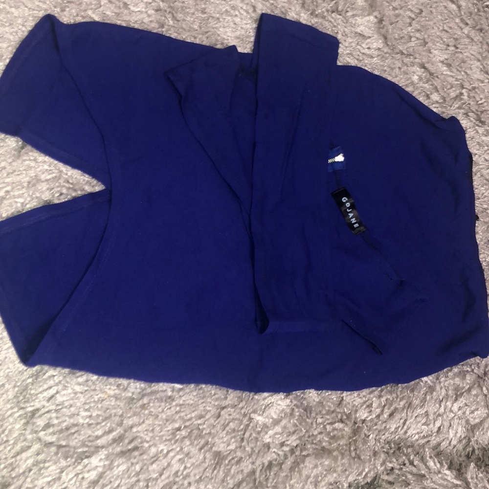 Two piece navy blue skirt set